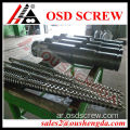 Plastic conical twin screw and barrel for pipe extruder machine